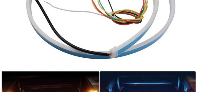 Autó tuning – Hátsó LED kijelző szalag, Kék/Piros